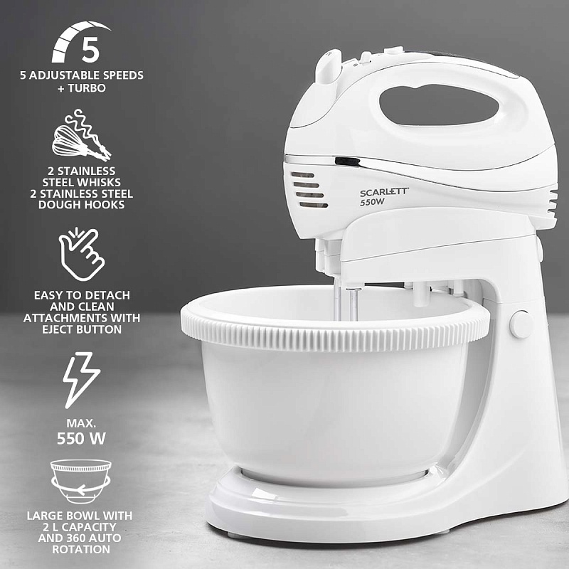 Mixer with bowl Scarlett SC-HM40B01 - Характеристики